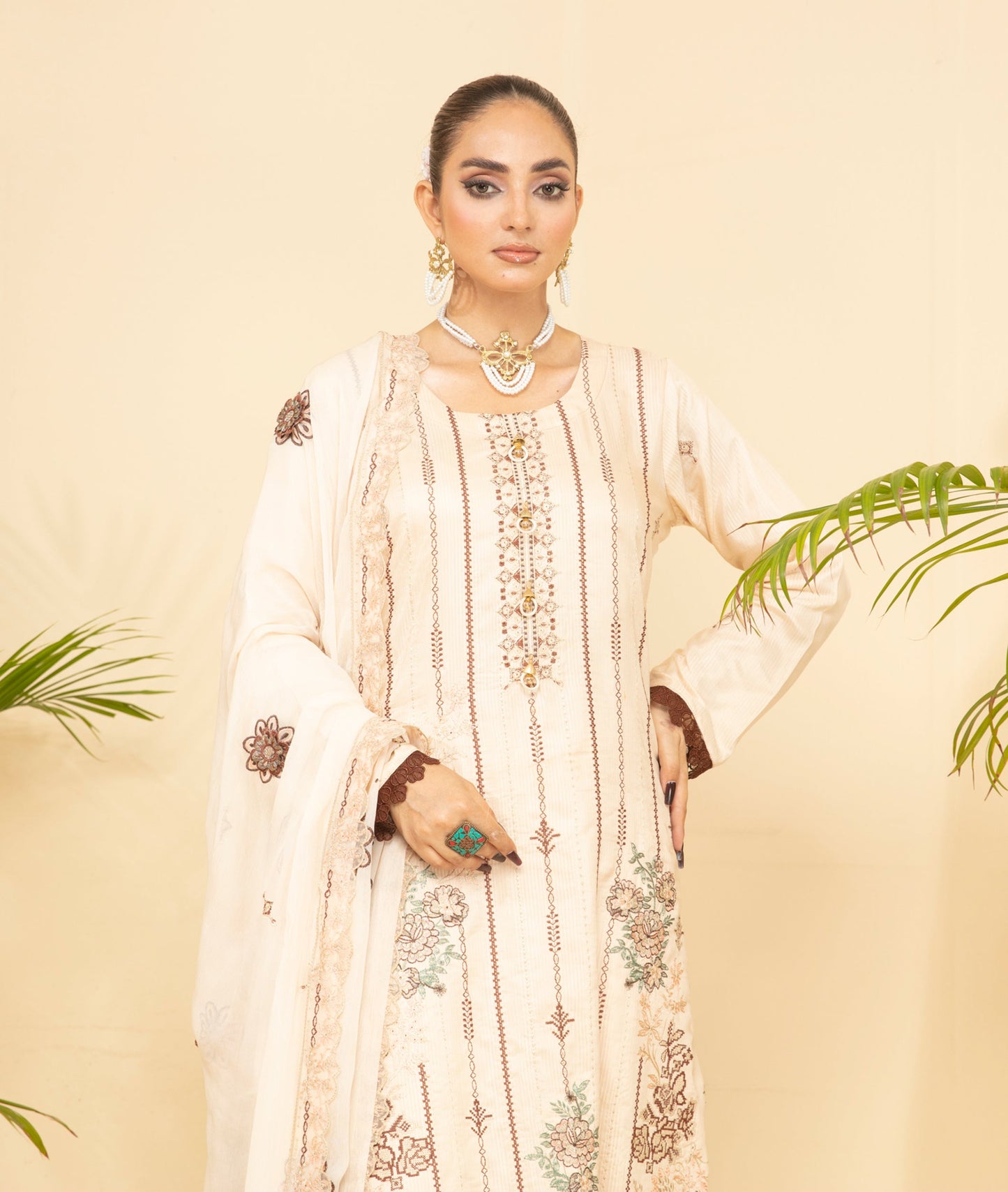 ANMOL Viscose EMB Shirt & Dupatta Vol-2402