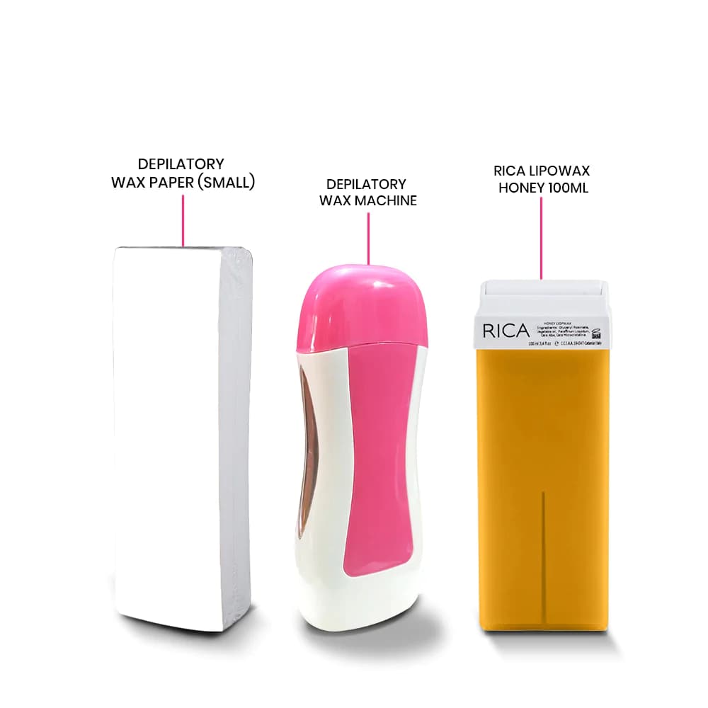 3 inpilatory W 1 Deax Roll On Heater With Epilator Machine with Wax Refill and Strips for Women