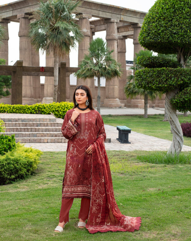 SAFEENA Viscose EMB Shirt & Dupatta Vol-2457