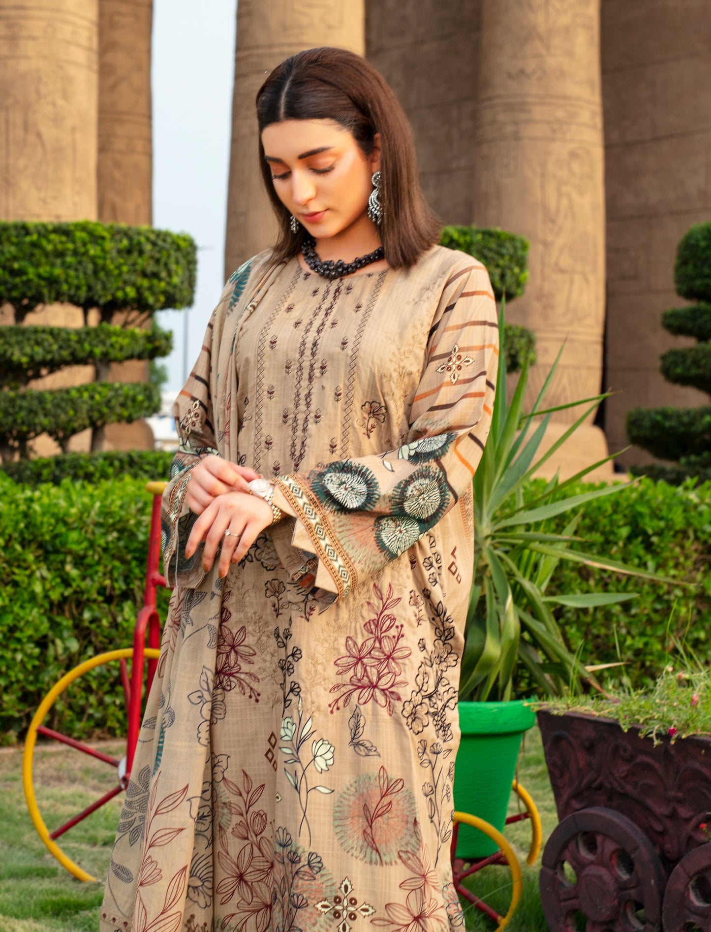 SAFEENA Viscose EMB Shirt & Dupatta Vol-2457